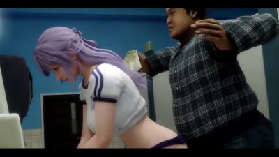 Young schoolgirl is fucked by a lustful stranger in the school toilet. Animated porn.