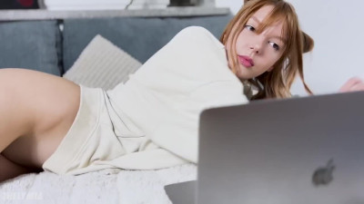 Busty bitch gets fucked by her stepbro while nobody is at home