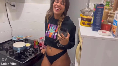 Freaky brunette gets her asshole fucked wit creampie