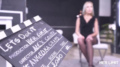 Anal threesome with double penetration into sweet holes of Angelika Grays during casting.