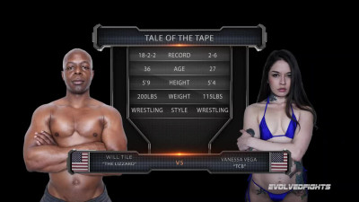 Inked Plump Latina Vanessa Vega Meets In the Ring With Black Hunk Will Tile For a Furious Sex-fight