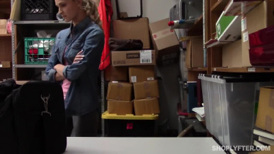 Naughty mall guard wants to see if this skinny babe is willing to get sucky