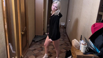 Fucked My Lovely Plump Blonde GF & Adorned Her Big Booty With Cum In Our 1-st Amateur Porn
