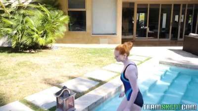 Pretty Redhead Teen Doesn't Want To Learn To Swim & Prefers To Fuck With Her Swimming Coach Instead