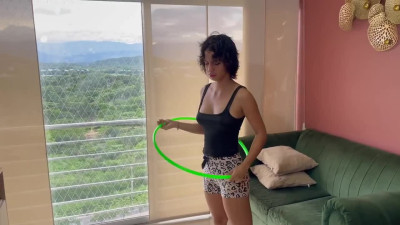 Caring stepbro helps his teen stepsister with aerobics and it all ends up in a hot fuck