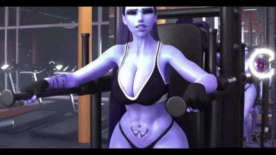 3D Porn Cartoon: Blue-skinned Busty Fitness Girl Gets Deepthroated By a Horny Black Jock In the Gym