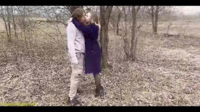 Brunette chick is getting her tight butthole fucked in a public park