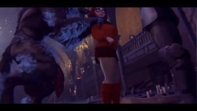 Welma's search ends up in sex with werewolf 3d animation