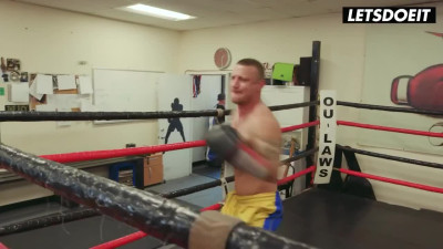 Three Teens Team Up on Their Boxing Trainer in a Public Gym