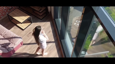 Gorgeous slutty brunette cheats on her husband while talking on the phone to him