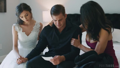 Milf Reagan Foxx helps stepdaughter rock the cock after wedding