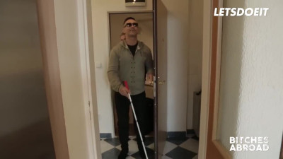 Blonde Prostitute Violette Pink fucked by a blind guy - letsdoeit