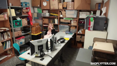 Sly blonde teen has to be punished for shoplifting