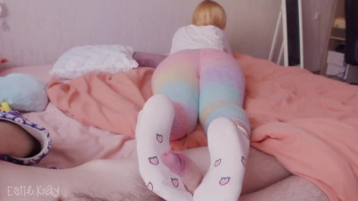 Cute Blonde PAWG Gets Analized By Her Perv Stepdaddy After an Exciting Footjob Foreplay