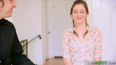 Steamy teen Kinsley Eden is getting Ike Diezel's cock in a pretty mouth
