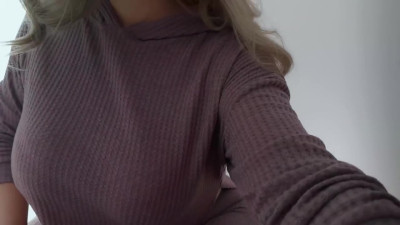 Thick wife jerks him off and gets fucked in doggy pov