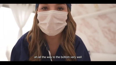 Buxom nurse tells perfect jerking off technique