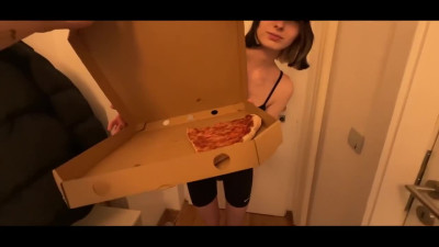 Petite teen delivers pizza and orgasms - Amateur POV