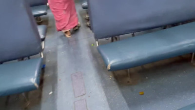 Young Indian Bhabhi in Saree Fucks Stranger in Train Toilet