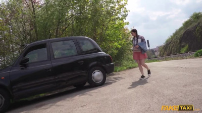 Slim Brunette Teen Surprises a Taxi Driver With BJ & Wild Sex To Stop Him From Calling the Police