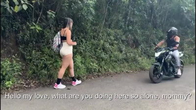 Big booty latina wants to take revenge on her BF and fucks a biker