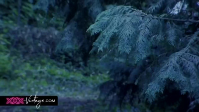 Guy Entices His Busty Blonde GF Into Hot Quickie In the Woods While Their Pal Is Waiting For Them