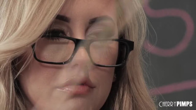 Strict teacher Brett Rossi is roughly showing her student Seth Gamble how to fuck on practice