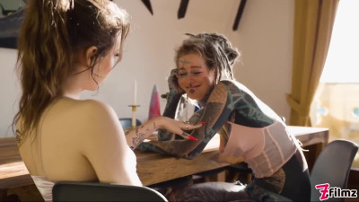 Tattoed bitches are having romantic lesbian sex