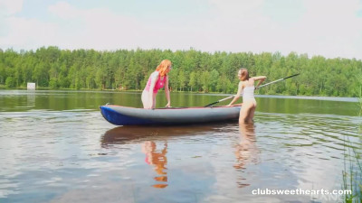 Pretty Slim Olivia Trunk & Curvy Busty Redhead Emma Korti Go Wild In Hot Lesbian Sex In the Forest