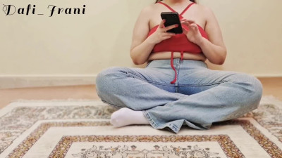 Lovely footjob and hot amateur fuck with a buxom Arab cobra.