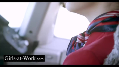 Sexy Slim Blonde Stewardess Gets Treated To the Pilot's Cock In the Cockpit