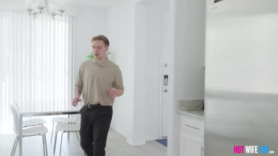 Sexy wife with big round boobs and fit body gets fucked by a handyman while her husband is not around