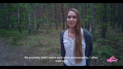 The forest walk with Mira Shark is marked with a powerful oral sex