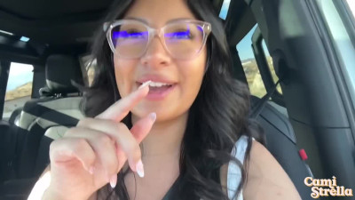 Curvy latina slut fucked in car and finishes by fingering and squirting
