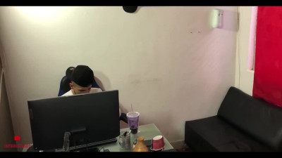 Slender latina seduced her boss to get tight pussy fucked on the couch