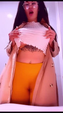 Naughty tattooed bitch Alia masturbates at the mall exit till she squirts