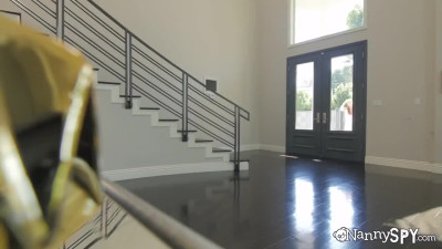Slim nanny got her boss's cock in her mouth before pounding