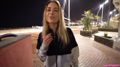 Slim blondie - Leni, goes wild in public