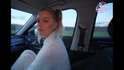 Russian cutie looking like Emma Mackey sucks an uber driver's dick
