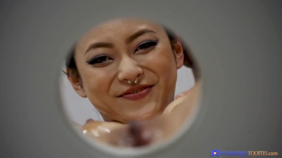 Dude with grey hair fucks sexy Asian Rae Lil Black