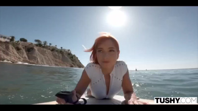 Redhead Dolly Dyson is having anal fuck with Matthew Meier outdoors