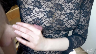 Sexy Buxom Domina Milks Her Partner's Cock Until The Guy Irrigates Her Huge Melons With Cum