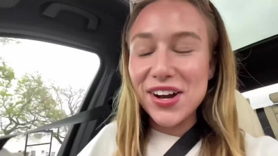 Teenage squirter doing pretty extreme things in a mall parking lot