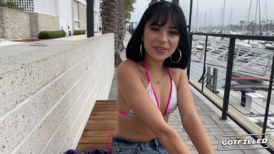 Petite gal Aria Valencia wants to get filled up to the brim