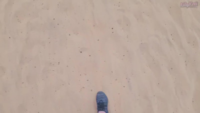 Curvy MILF With Gigantic Jugs Bestows a Stranger With a Perfect Titjob On an Endless Expanse of Sand