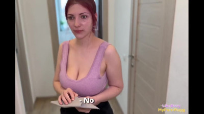 Busty russian redhead let her ex in and he fucked her pussy in turn