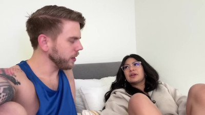 Curvy latina chick juggles roommate's stiff meat in naughty manners