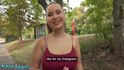 POV Outdoor Quickie with Public Agent and Busty Amalia Davis