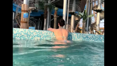 Sneaky quickie at the Aqua Park with a thick ass girlfriend