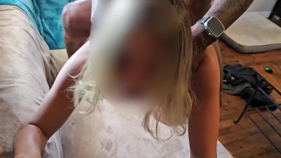 Slim Blonde Babe Gets Fucked & Creampied By Her BBC Lover Then the Cuckold Hubby Cleans Up Her Pussy